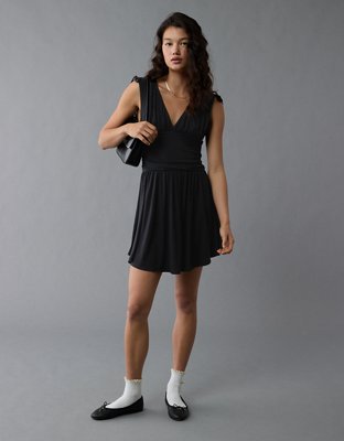 AE V-Neck Cinch Bodice Mini Dress