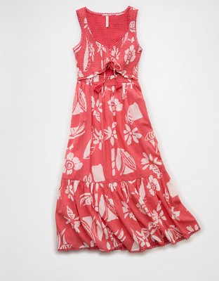 AE V-Neck Cut-Out Midi Dress