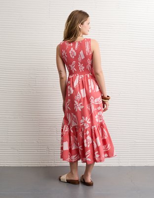 AE V-Neck Cut-Out Midi Dress