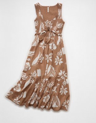 AE V-Neck Cut-Out Midi Dress