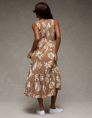 AE V-Neck Cut-Out Midi Dress