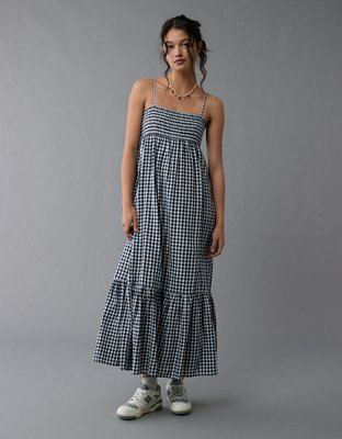 AE Gingham Babydoll Maxi Dress