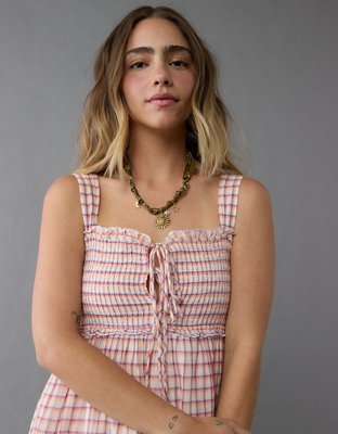 AE Plaid Babydoll Mini Dress