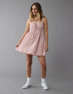 AE Plaid Babydoll Mini Dress