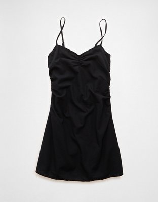 AE Linen-Blend Ruched Mini Dress