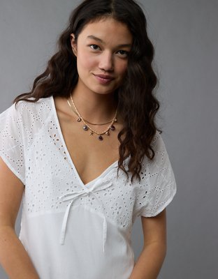 AE Flutter Sleeve Eyelet Maxi Dress