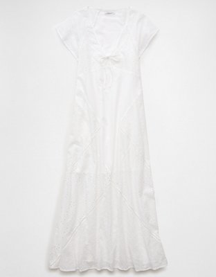 AE Flutter Sleeve Eyelet Maxi Dress