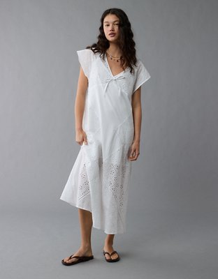 AE Flutter Sleeve Eyelet Maxi Dress