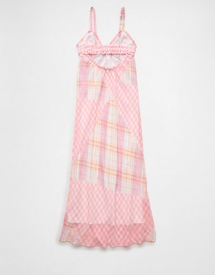 AE V-Neck Ruffle Midi Slip Dress