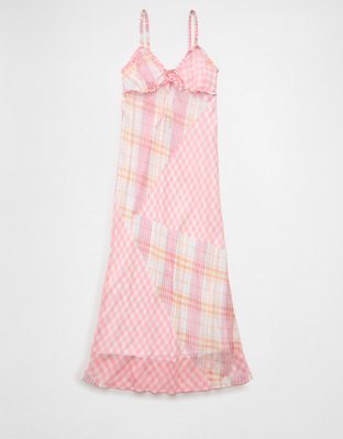 AE V-Neck Ruffle Midi Slip Dress