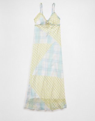 AE V-Neck Ruffle Midi Slip Dress