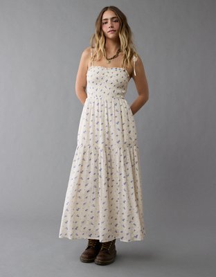 knee length dresses for ladies Smocked Bodice Midi Dress main image 1