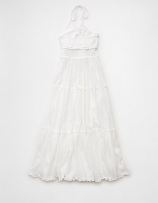 AE Halter Cut-Out Smocked Midi Dress