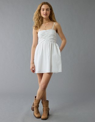 ● AND YOU ● Canberra Pleated Mini Dress Bright Pine Cut Out Side Pleated Satin Mini Dress | Lime