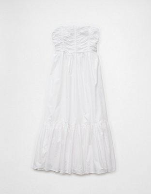 AE Ruched Bodice Strapless Midi Dress