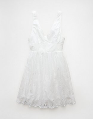 AE V-Neck Scalloped Mini Dress