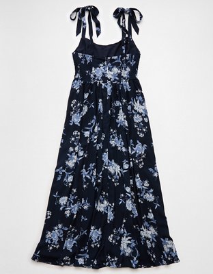 AE Corset Tie Strap Floral Midi Dress