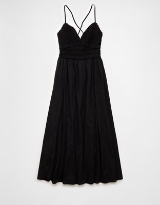 AE V-Neck Crochet Midi Dress