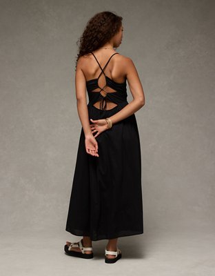 AE V-Neck Crochet Midi Dress