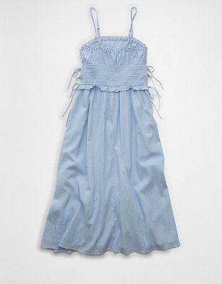 AE Corded Smocking Midi Dress | American Eagle