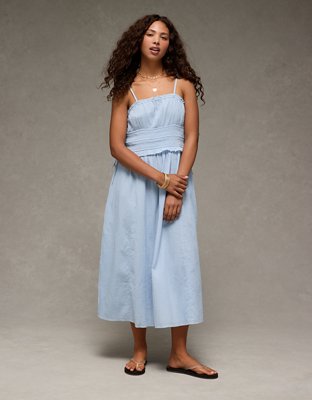 AE Corded Smocking Midi Dress