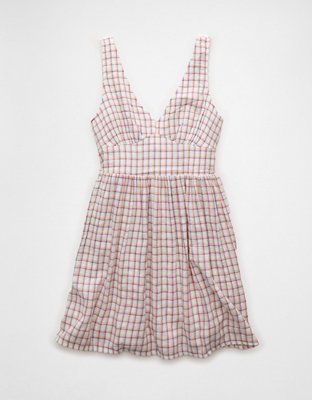 AE V-Neck Scalloped Mini Dress