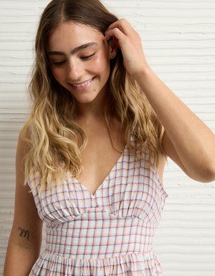 AE V-Neck Scalloped Mini Dress