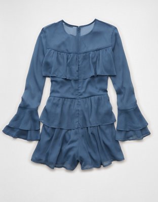 AE Long-Sleeve Ruffle Romper