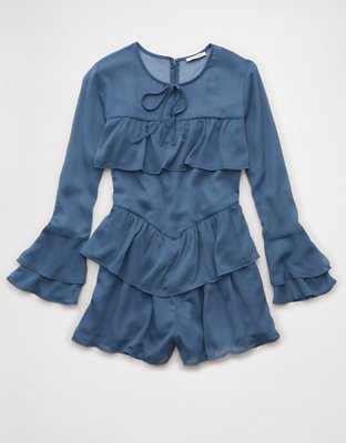 AE Long-Sleeve Ruffle Romper