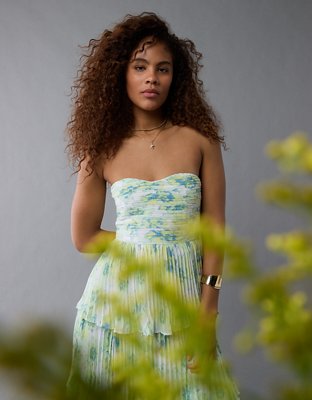Robe très longue plissée étagée AE