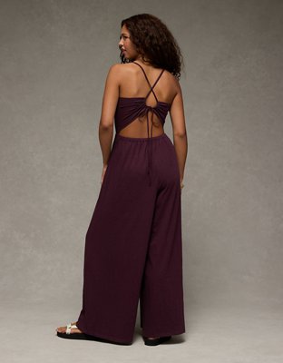 AE Sunchaser Knit Smocked Jumpsuit