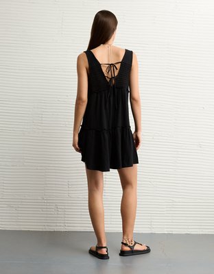 AE Sunchaser Knit V-Neck Crochet Mini Dress