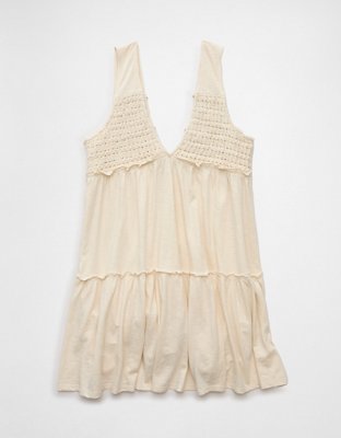 AE Sunchaser Knit V-Neck Crochet Mini Dress