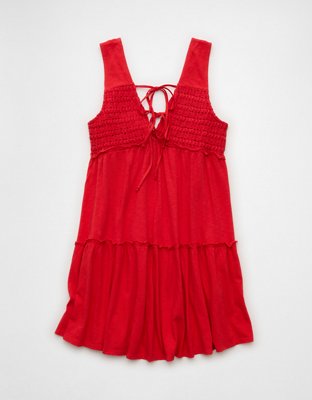 AE Sunchaser Knit V-Neck Crochet Mini Dress