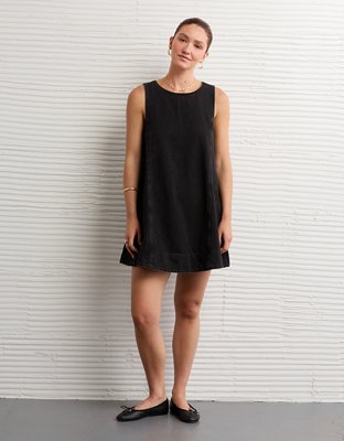 AE High Neck Denim Shift Dress