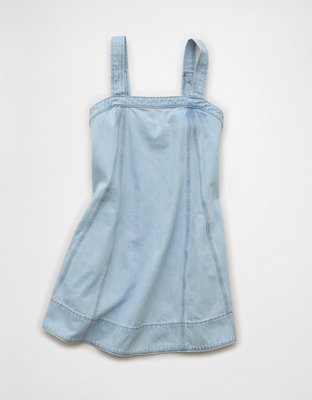 AE Square Neck Denim Shift Dress