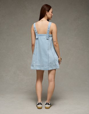 AE Square Neck Denim Shift Dress