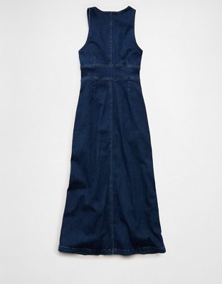 AE Maxivestido de Denim con Escote V