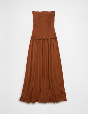 AE Sunchaser Knit Smocked Drop Waist Midi Dress