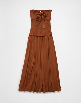 AE Sunchaser Knit Smocked Drop Waist Midi Dress