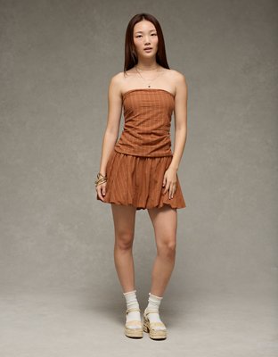 AE Strapless Drop Waist Mini Bubble Dress