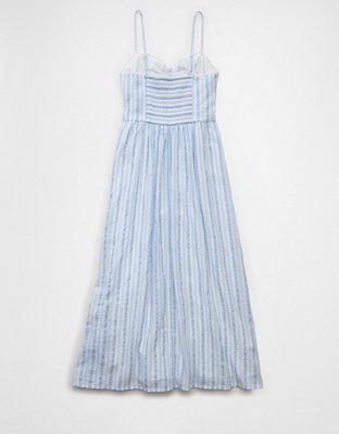 AE Catie Corset Button-Up Midi Dress