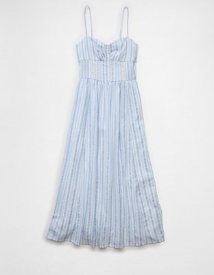 AE Catie Corset Button-Up Midi Dress