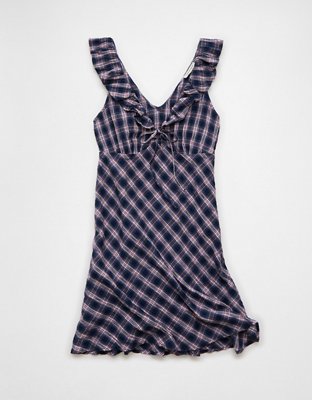 AE Ruffle Tie-Front Mini Dress
