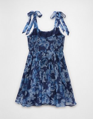 Minirobe à fleurs de style corset avec bretelles nouées AE