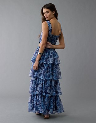 AE Floral Organza Maxi Skirt Set