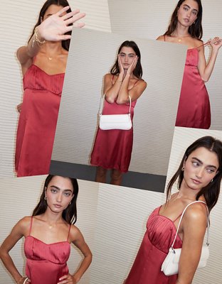 AE Satin Sweetheart Mini Slip Dress