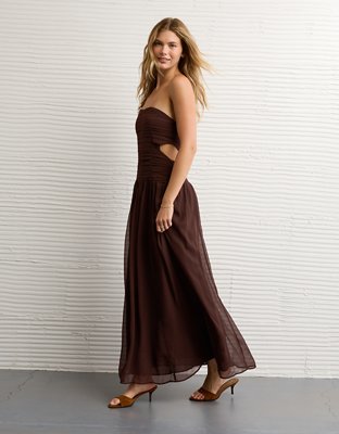 AE Strapless Cut-Out Maxi Dress