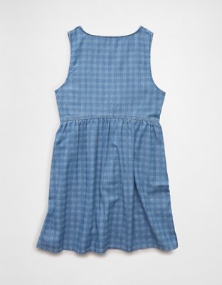 Minirobe fourreau rayée en denim à encolure V AE