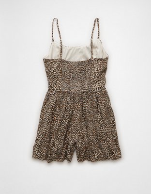 AE Ruched Bodice Leopard Corset Romper